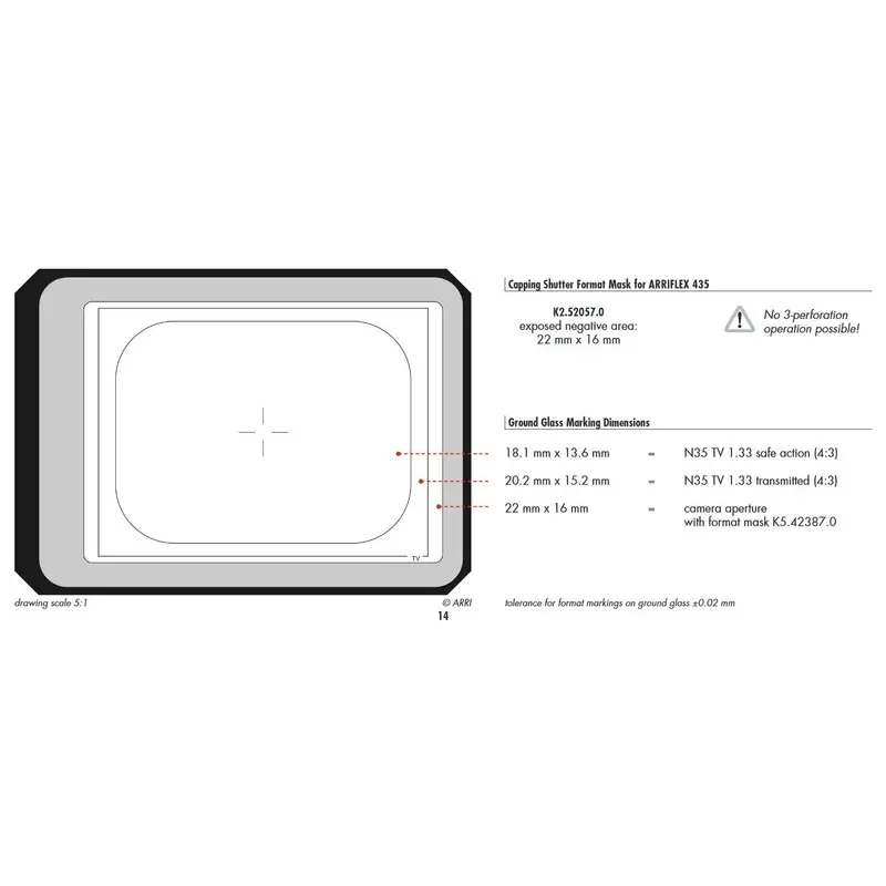 ARRI 2C/35-3 R35 TV Groundglass for 35mm Cameras