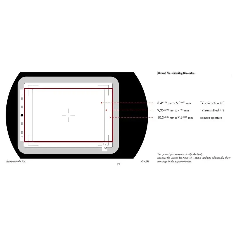 ARRI R16 TV/1:66 Combo Groundglass for SR or 416 Cameras