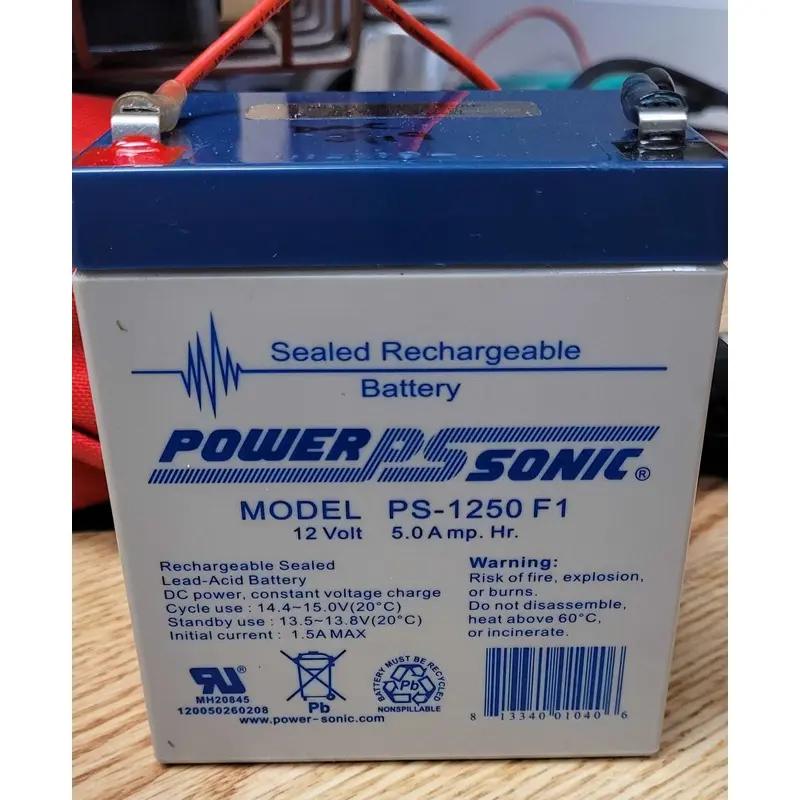 12 Volt 5AH SLA battery (Sealed Lead Acid)