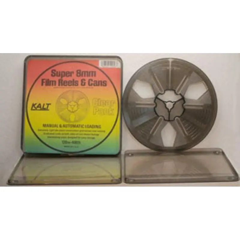 Kalt Super 8mm 400 foot Film Reels & Cans 3 pack