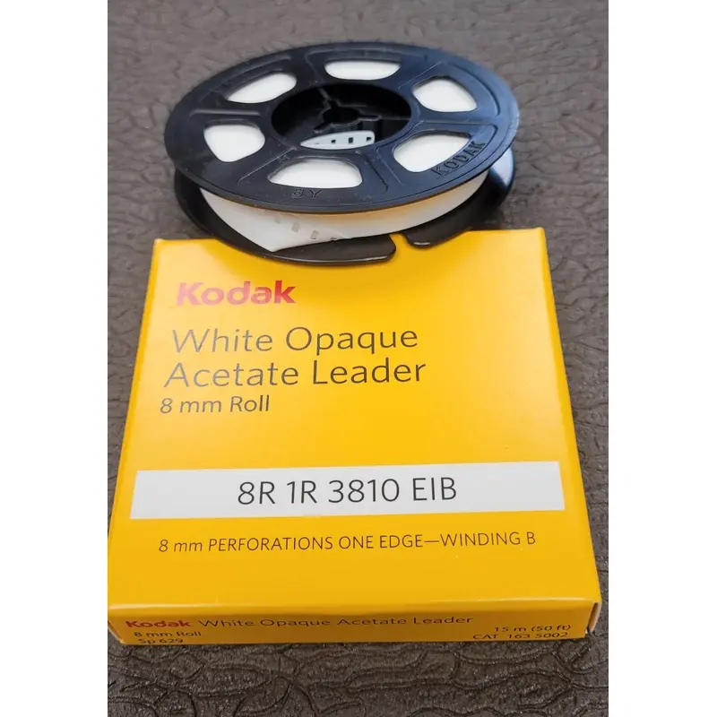 Kodak Regular 8mm 50' White Opaque Acetate Movie Leader
