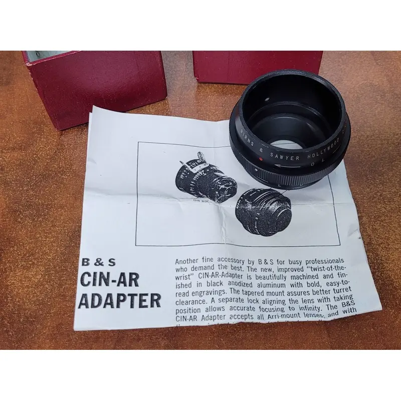 Birns & Sawyer Hollywood CIN-AR Arri Standard to C Mount Lens adapter