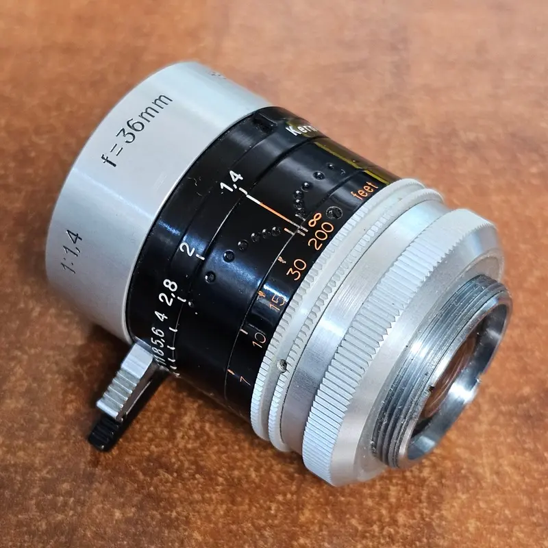 Switar Macro Preset 36mm f1.4 H8 RX C-Mount Lens S# 877442