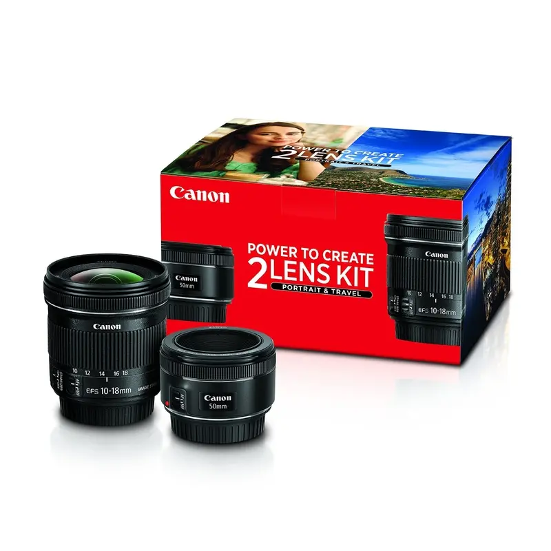 Canon Portrait & Travel 2 Lens Kit 50mm f/1.8 & 10-18mm f/4.5-5.6 Lenses