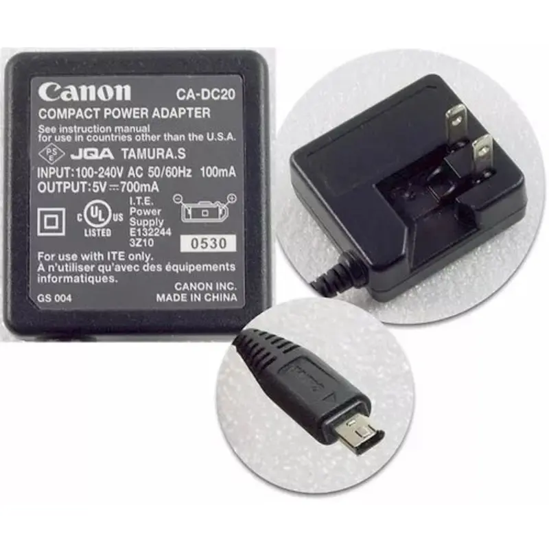 Canon CA-DC20 Compact Power Adapter Selected PowerShot Cameras