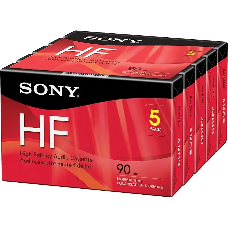 Sony C-90HFL High Fidelity Normal Bias 90 Minute Audio Cassette 5-Pack