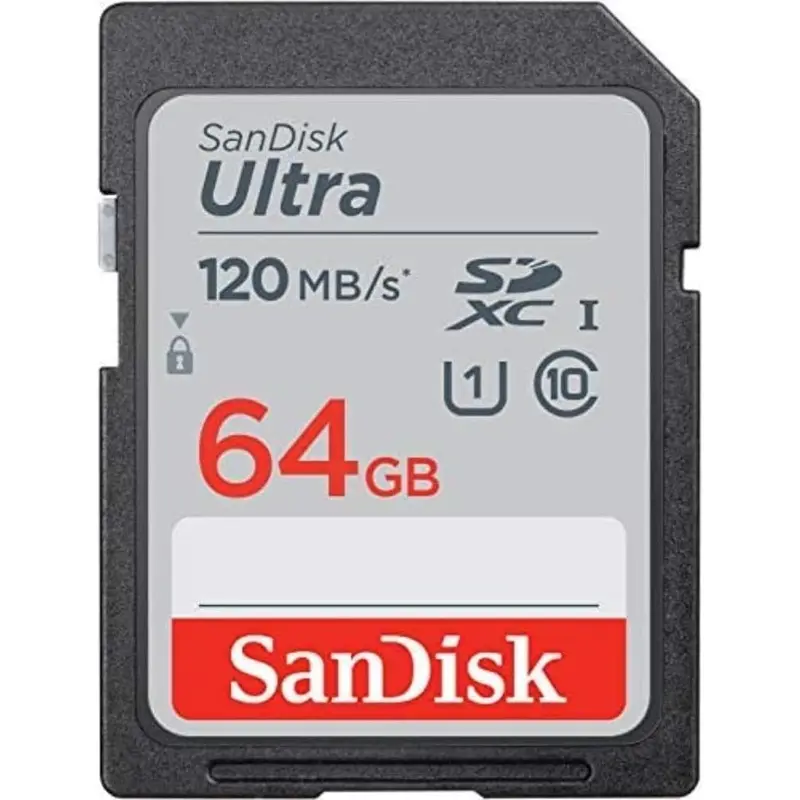 SanDisk 64GB Ultra SDXC UHS-I Memory Card - 120MB/s, C10, U1, Full HD, SD Card -