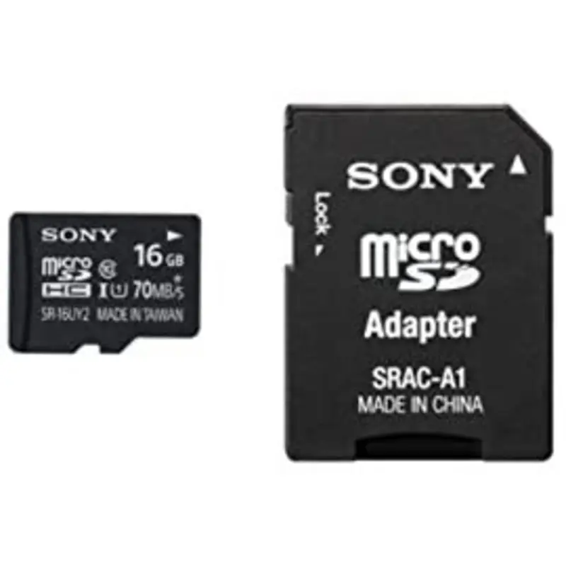 Sony 16GB Class 10 UHS-1 microSDHC Memory Card with SD Adapter