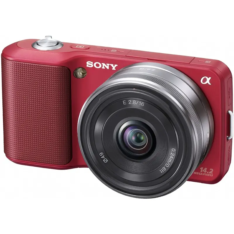 Sony Alpha NEX-3 Mirrorless Digital Camera with 16-50mm Lens (Red)
