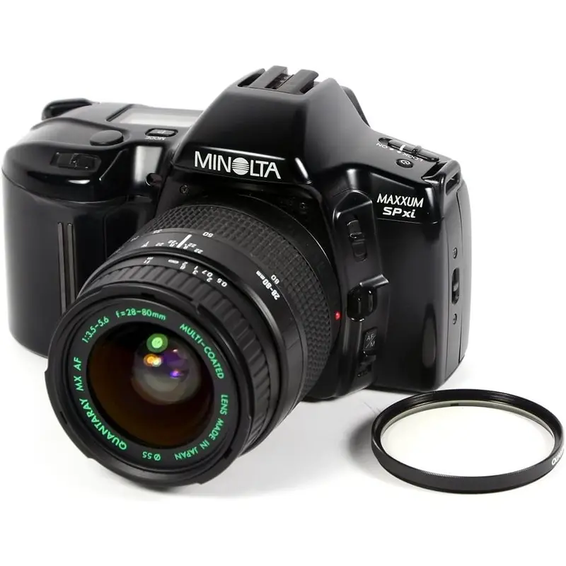 Minolta Maxxum SPxi SLR 35mm with AF 28-80mm Lens & AF Flash 2000xi