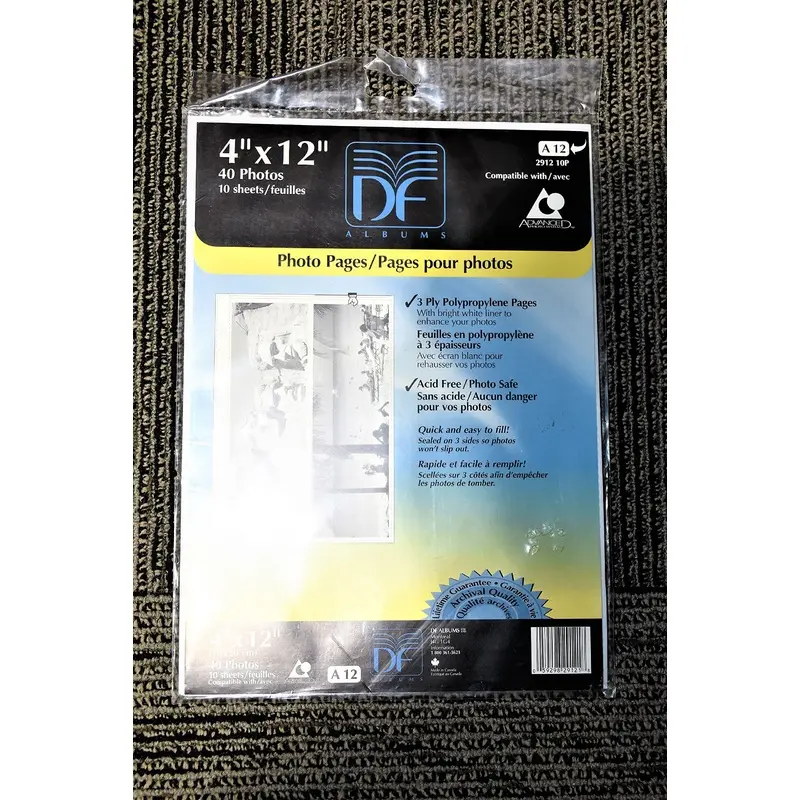 DF Albums Pano Archival Print Protectors 4x12 10Sheets #2912-10P