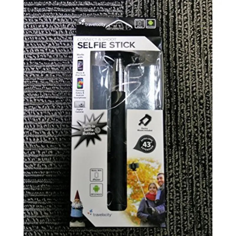 Travelocity Selfie Stick Connect & Shoot Bulit in Button 43'in Extra Long