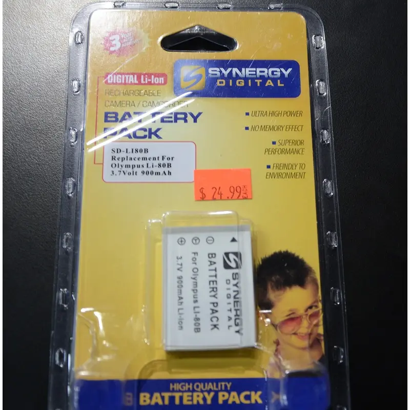 Synergy Digital Replacement Battery for a (Olympus Li-80B) 3.7Volt 900mAh