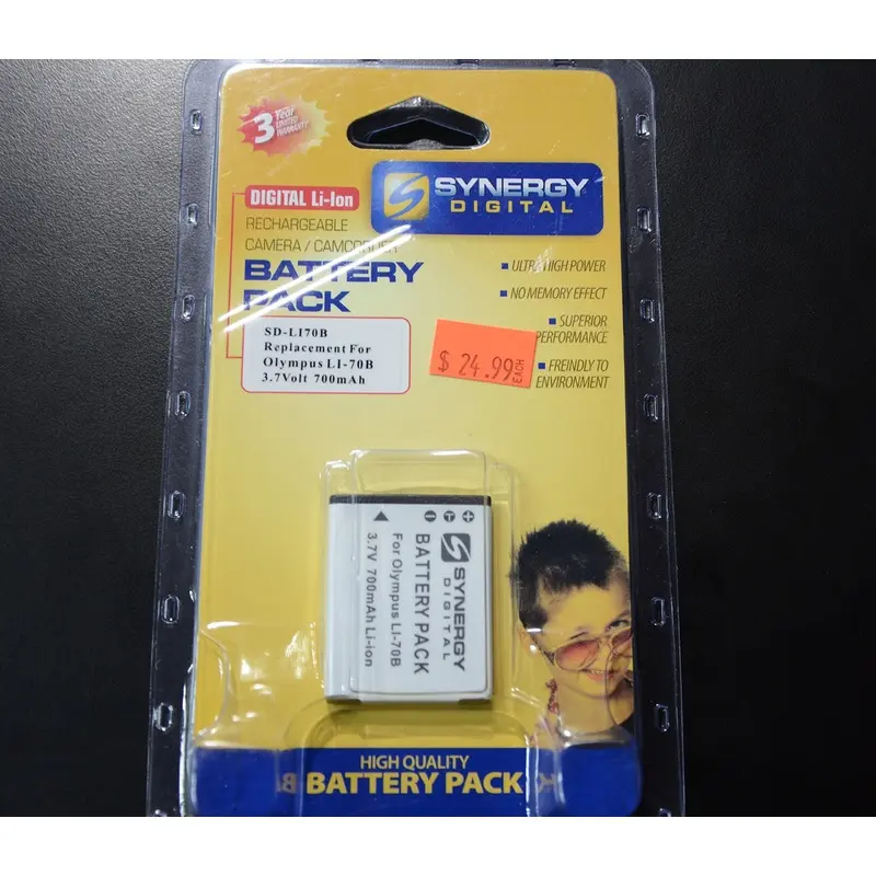 Synergy Digital Replacement Battery for (Olympus Li-70B) 3.7Volt 700mAh