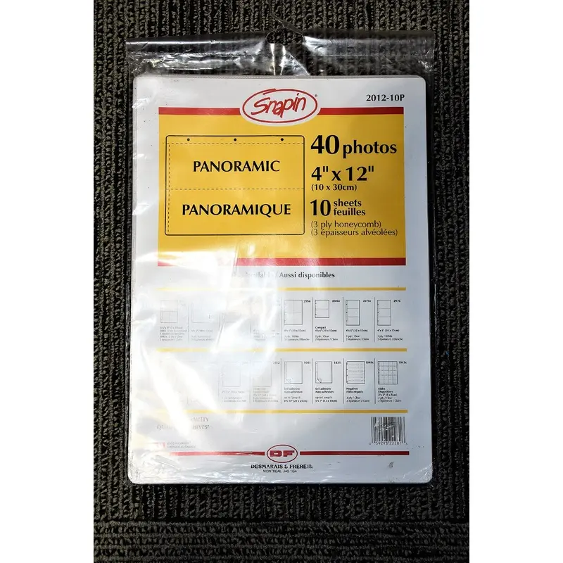 Snapin Pano Archival Print Protectors 4x12 10-Sheets