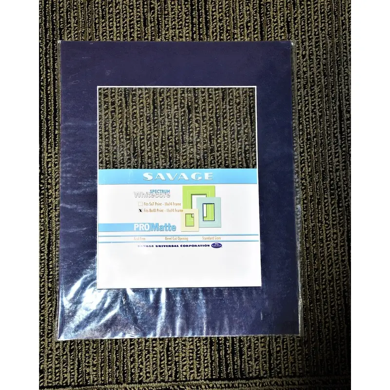 Savage Premuim White Core Pre-Cut Mat Acid Free 11x14 in (Navy)