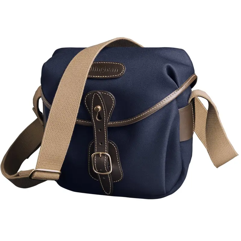 Billingham Hadley Digital Camera Bag Navy Canvas / Chocolate Leather