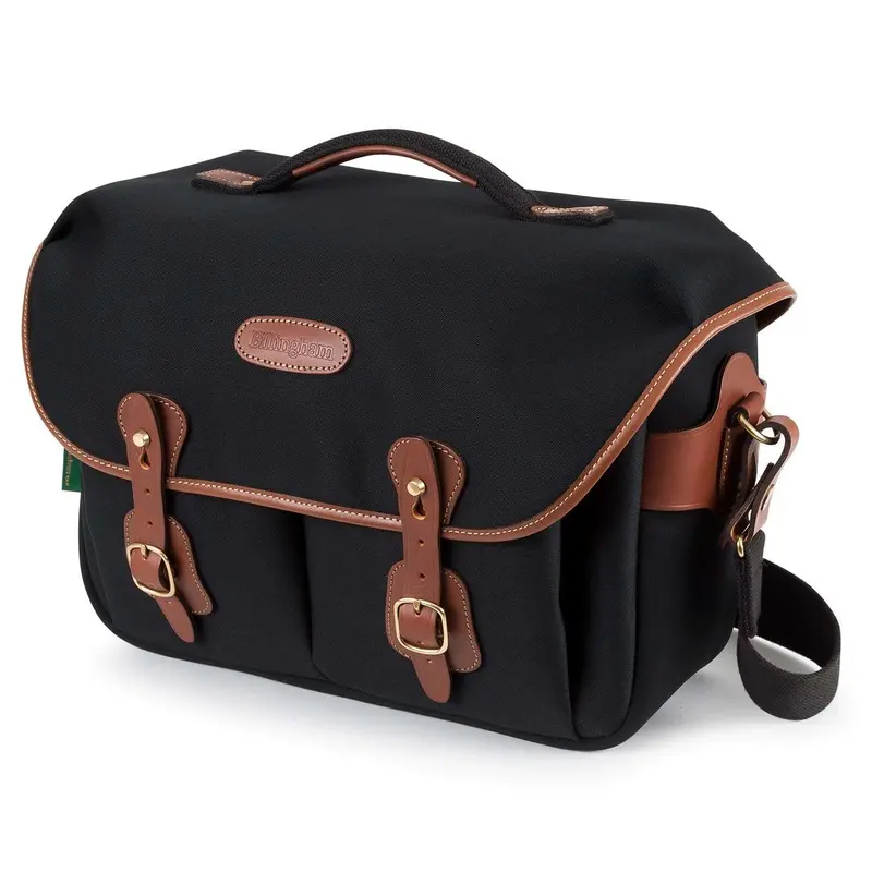 Billingham Hadley One Camera Bag - Black Canvas / Tan Leather (Olive Lining)