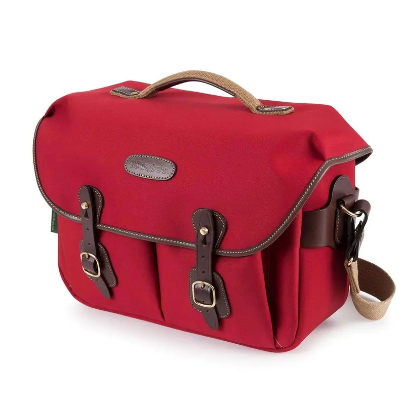 Billingham Hadley One Camera Bag - Burgundy Canvas / Chocolate Leather (Chocolate Lining)
