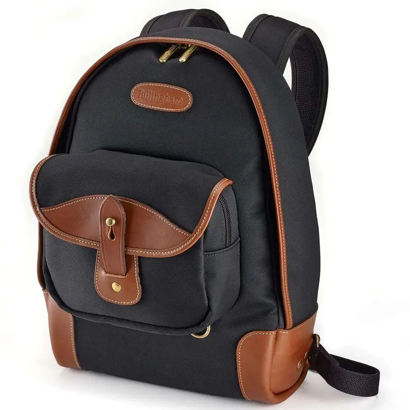 Billingham Rucksack 35 Camera Backpack - Black Canvas / Tan Leather