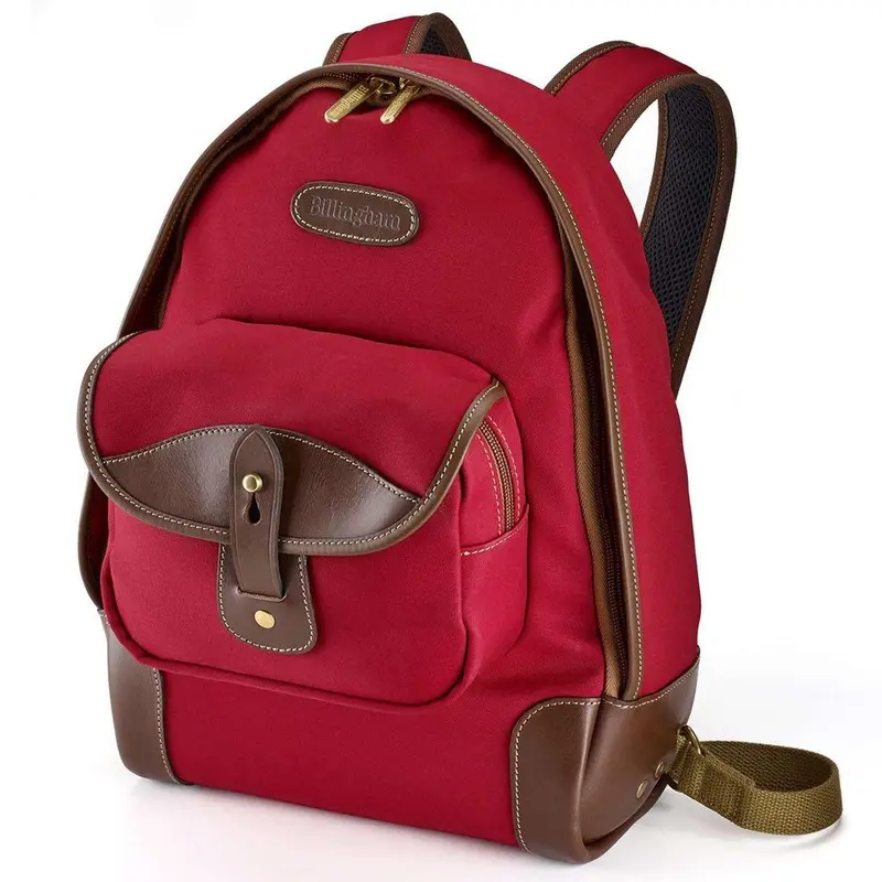 Billingham Rucksack 35 Camera Backpack - Burgundy Canvas / Chocolate Leather