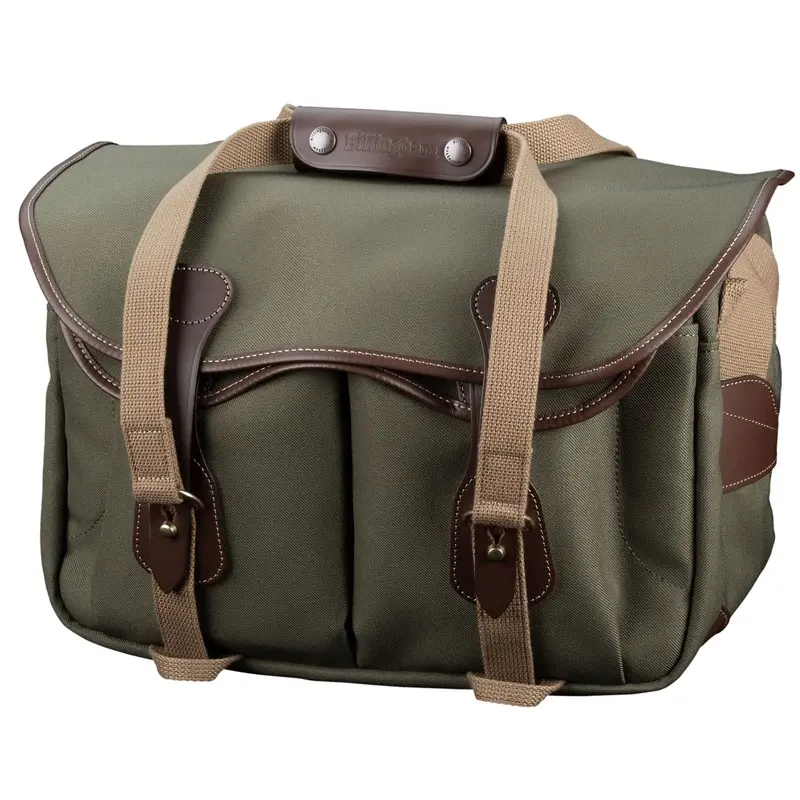 Billingham 335 MKII Camera / Laptop Bag - Sage FibreNyte / Chocolate Leather