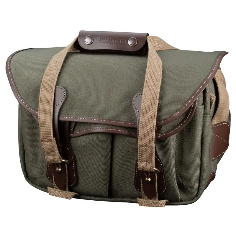 Billingham 225 MKII Camera / Tablet Bag - Sage FibreNyte / Chocolate Leather (Olive Lining)
