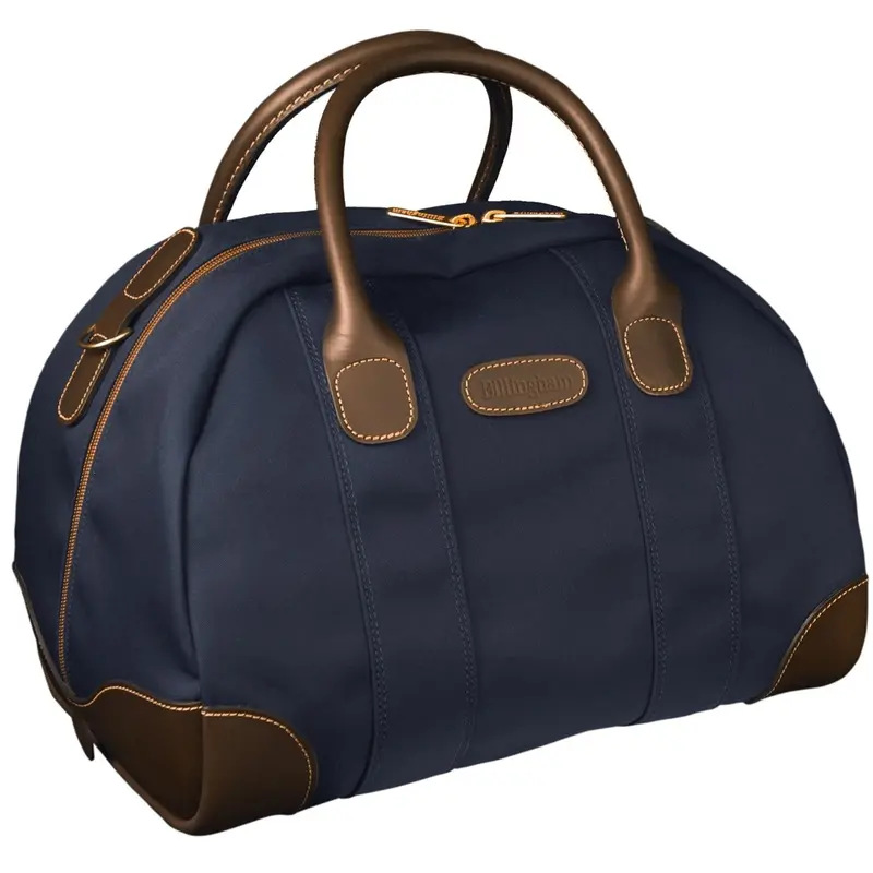 Billingham Overnighter - Navy Canvas / Chocolate Leather (Chocolate Lining)