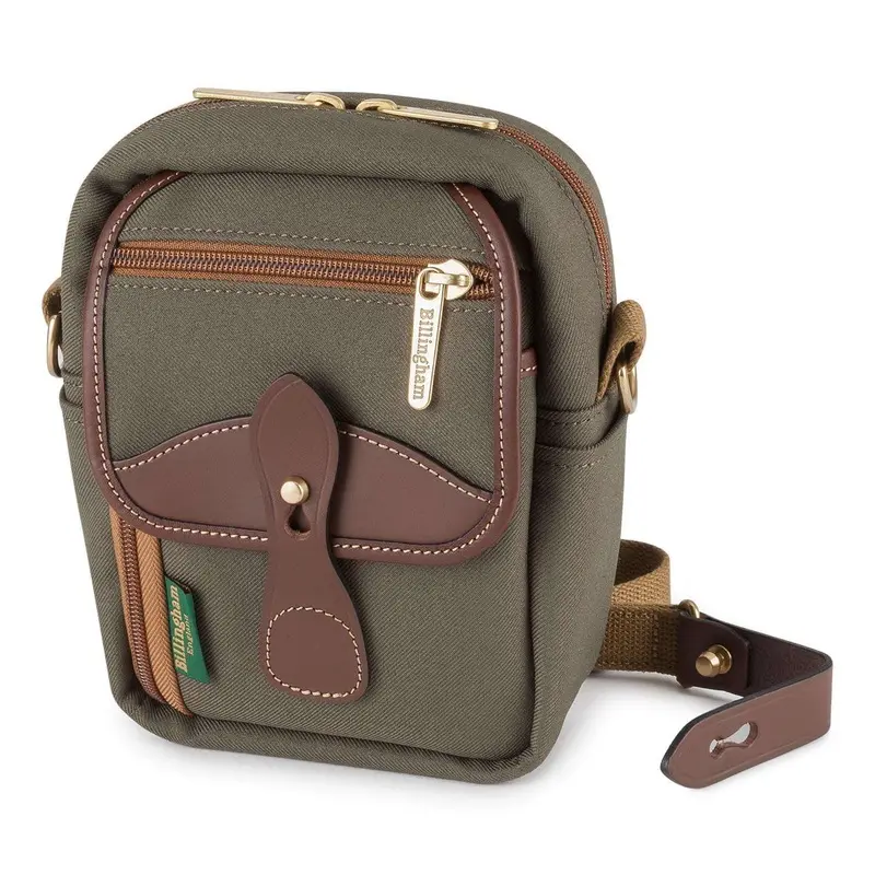 Billingham Compact Stowaway Pouch - Sage FibreNyte / Chocolate Leather
