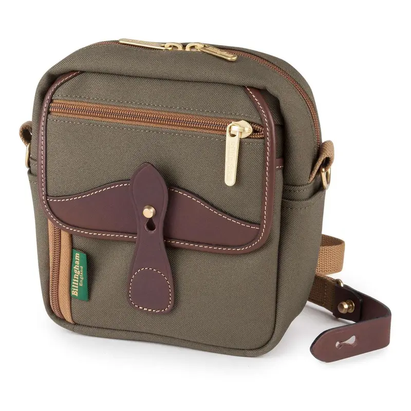 Billingham Pola Stowaway Pouch - Sage Fibrenyte / Chocolate Leather