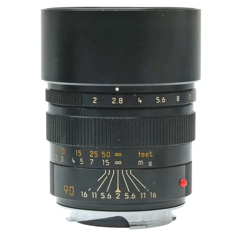 Leica 90mm f2 Summicron-M 3687645, Case.