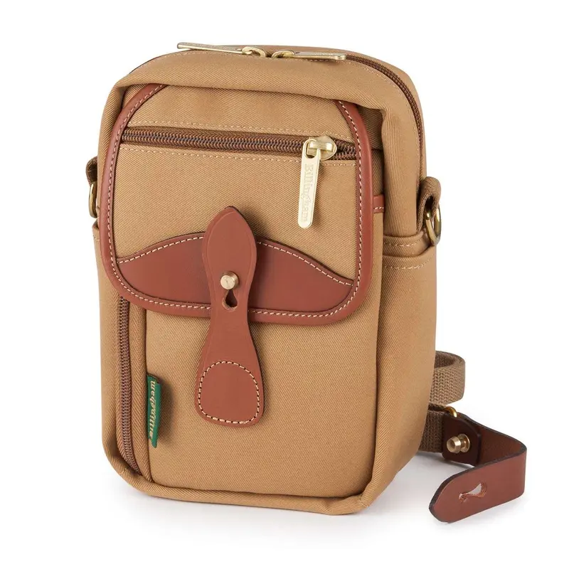 Billingham Airline Stowaway Pouch - Khaki Canvas / Tan Leather (Olive Interior)