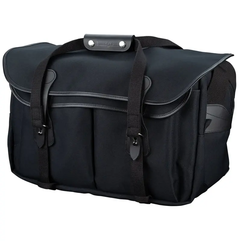 Billingham 555 MKII Camera / Laptop Bag Black Fibernyte / Black Leather (Olive Lining)