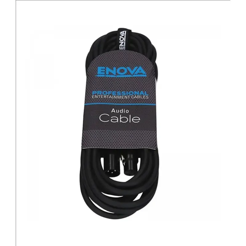 Enova XLR Female to XLR Male Microphone Cable 3-Pin Analogue & AES with Velcro