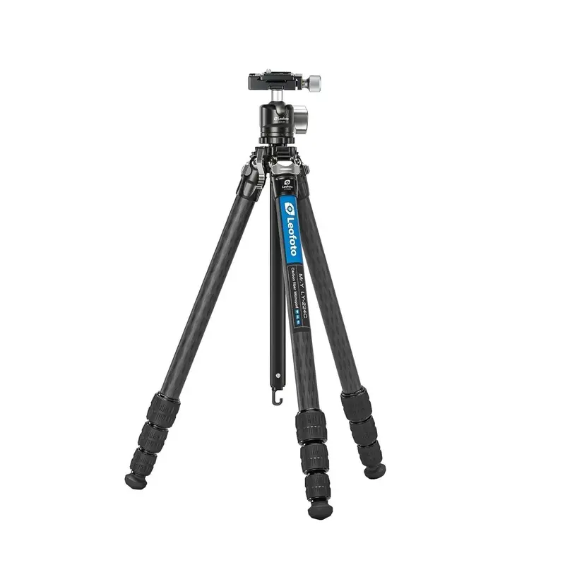 Leofoto LY-224C+LH-25 Y Shaped Center Column 4-section Carbon Fiber Tripod Kit - Black