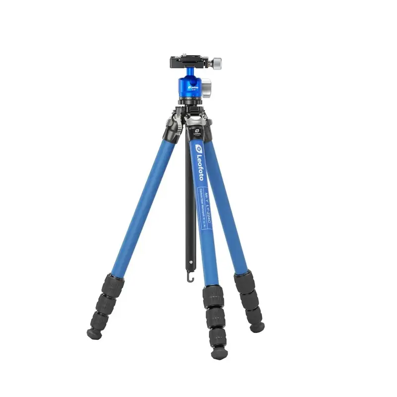 Leofoto LY-224C+LH-25 Y Shaped Center Column 4-section Carbon Fiber Tripod Kit - Blue