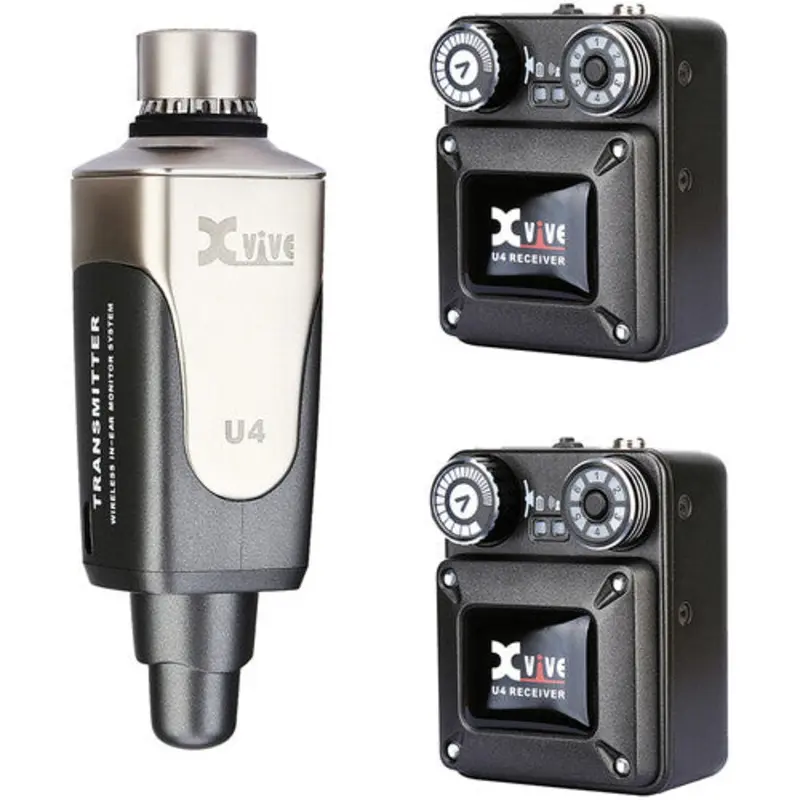 Xvive Audio U4R2 Wireless In-Ear Monitor System with Two Receivers (2.4 GHz)