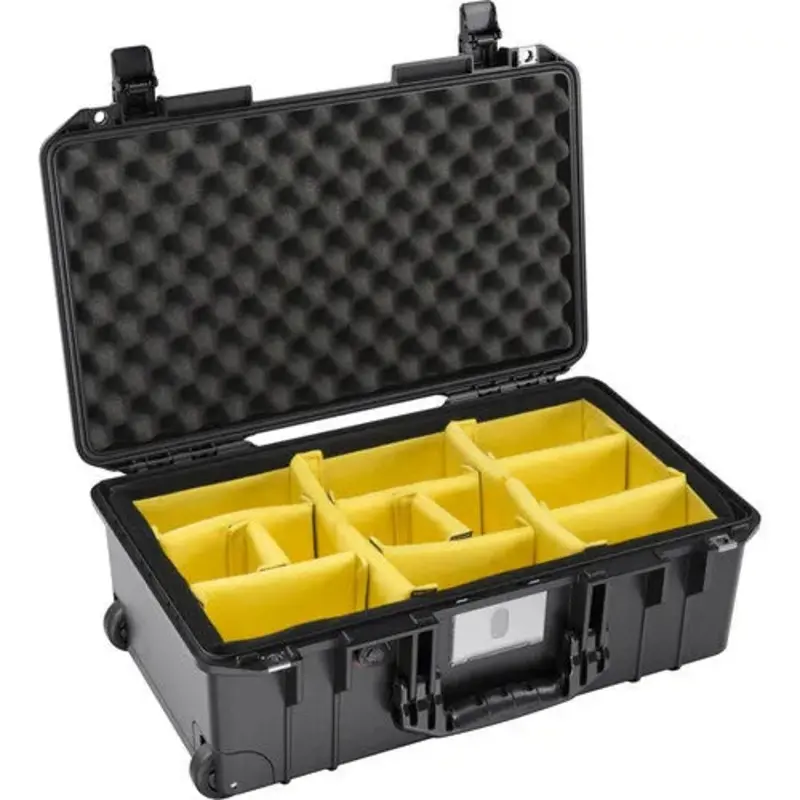 Pelican 1535AirWD Wheeled Carry-On Hard Case with Padded Divider Insert (Black)
