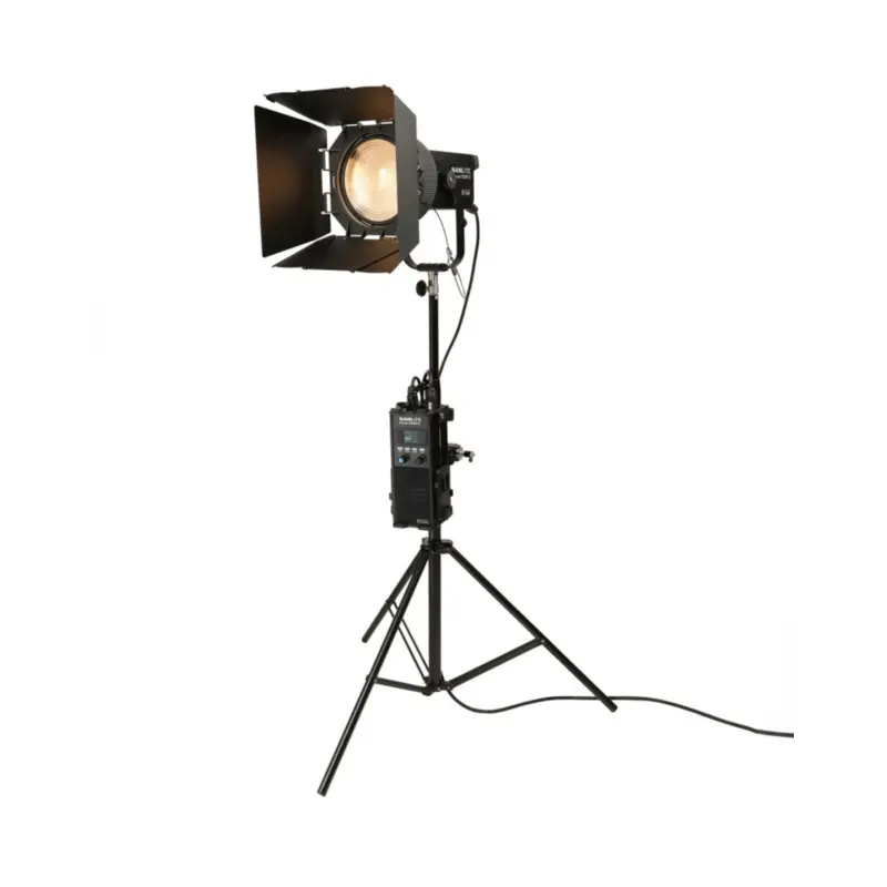 Nanlite Forza 500B II LED Spotlight and FL-20G Fresnel Rolling Case Kit