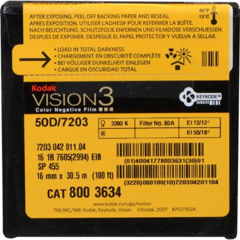 Kodak VISION3 50D Color Negative Film #7203 (16mm, 100' Roll, Single Perf)