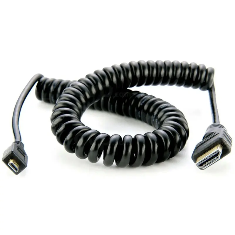 Atomos ATOMCAB006 Coiled Right-angle Micro HDMI to Mini HDMI (30-45cm)