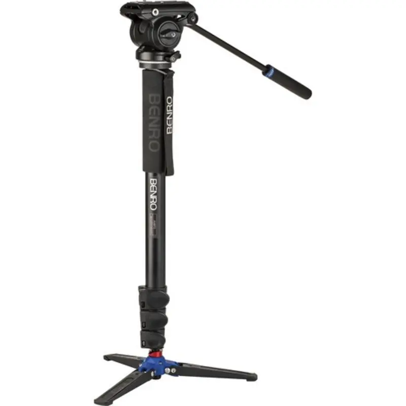 Benro A48T Classic Aluminum Monopod with Flip Locks, 3-Leg Base, and S4PRO Video Head