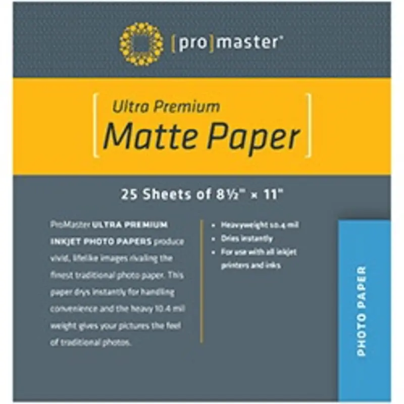 Promaster Ultra Premium Matte Paper - 8 1/2"x11" - 25 Sheets - 8 1/2" x 11"