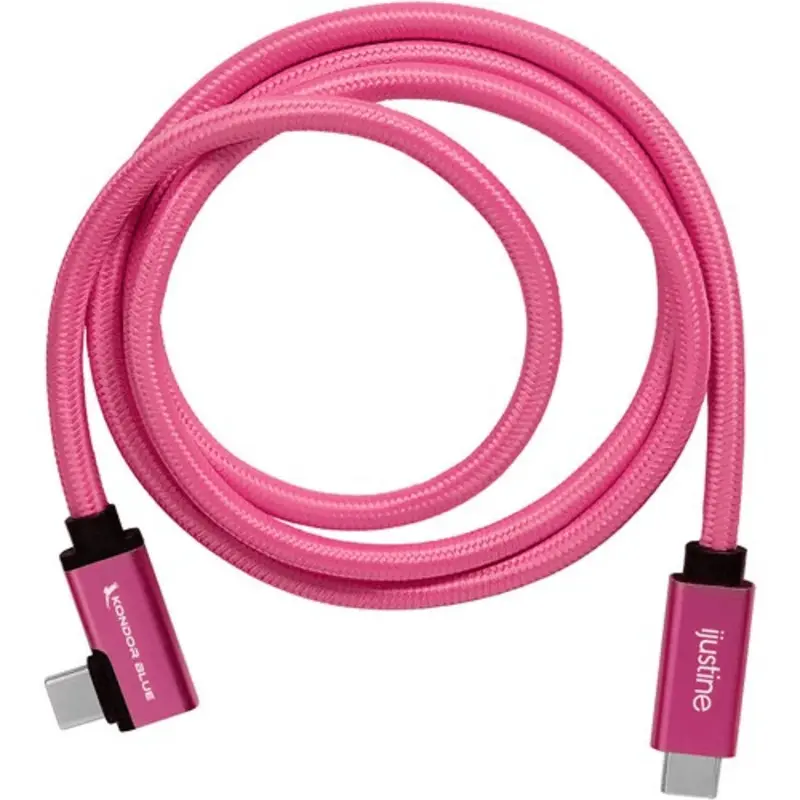 Kondor Blue iJustine Male USB-C 3.2 Gen 2 Right Angle Cable (3, Pink)