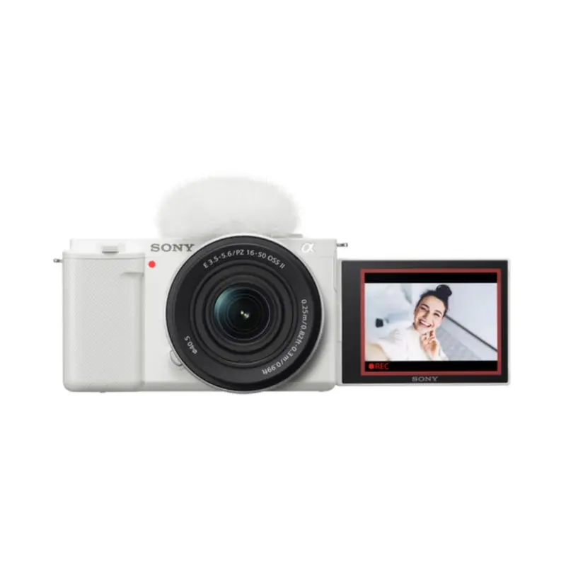 Sony ZV-E10 Mirrorless Camera with 16-50mm f/3.5-5.6 II Lens (White)