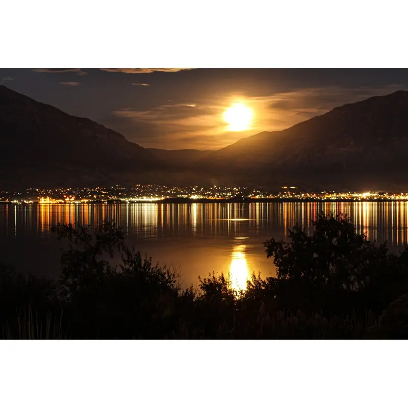 October Moon over Utah Lake - Utah Lake