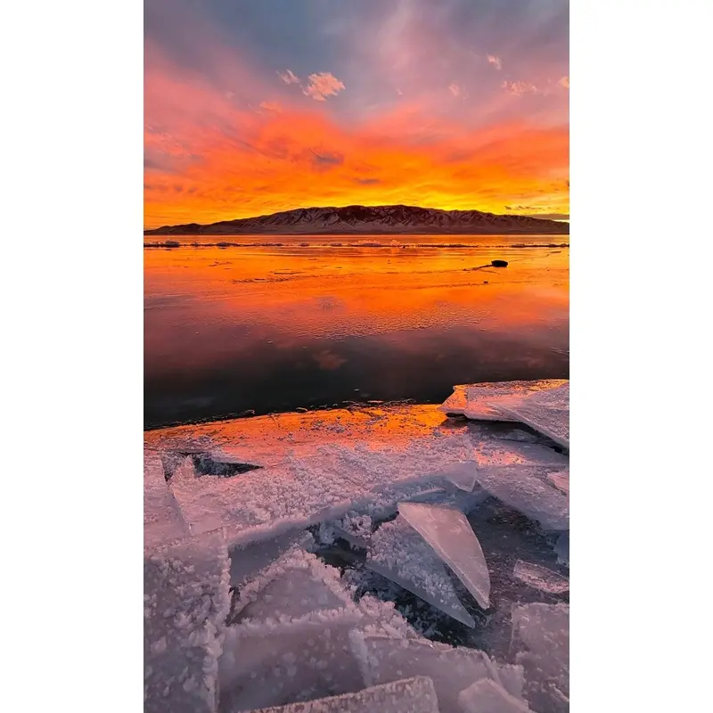 When Fire and Ice Meet - Utah Lake