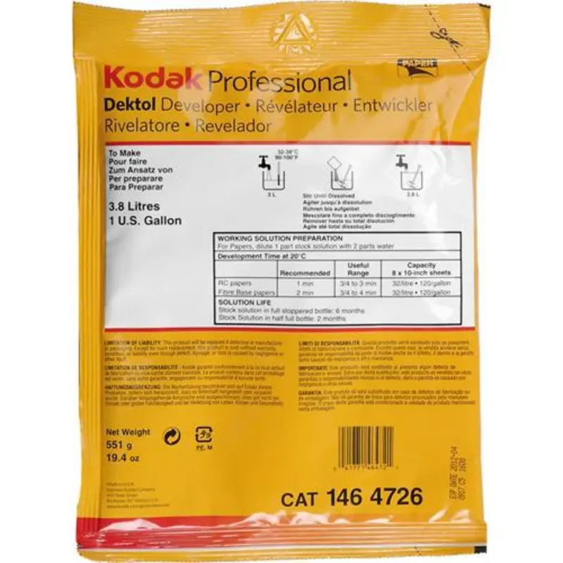 KODAK DEKTOL BW DEVELOPER (POWDER) - 1 GALLON
