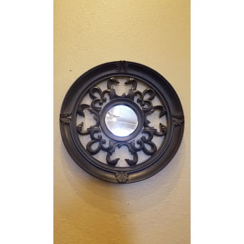 Prinz 11x11 Decoro Round Black Mirror