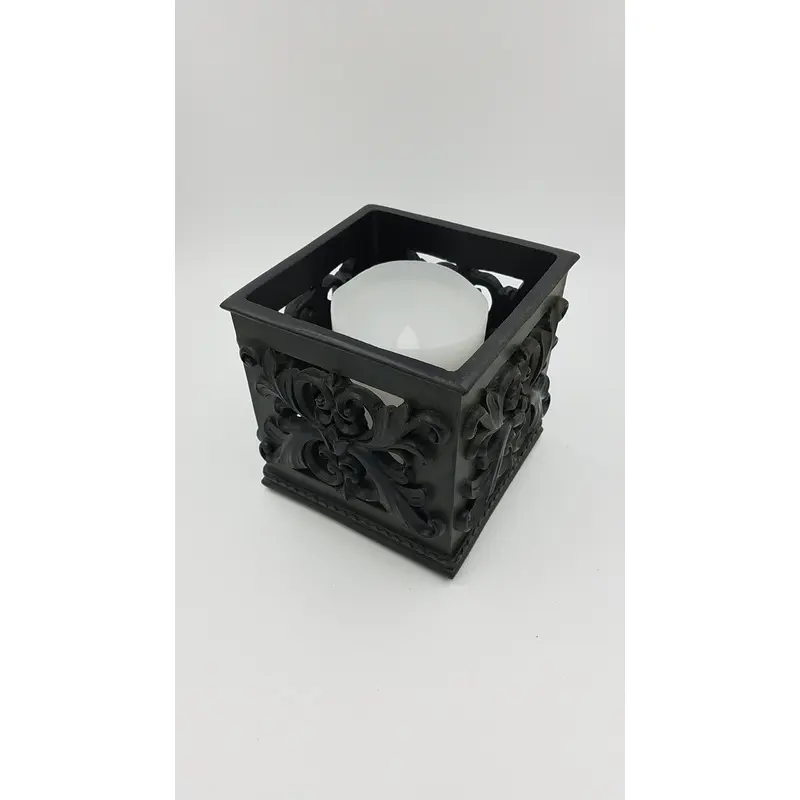 Prinz 5x5x5 Antique Black Square Candle Holder